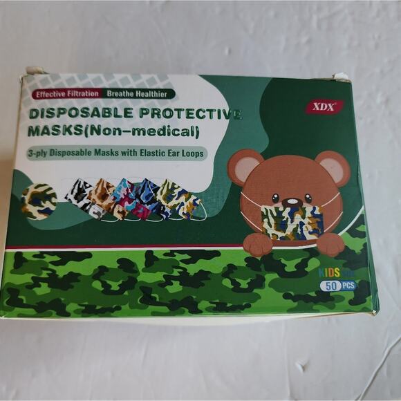 Disposable Protective Kids Face Masks Individually Pkgd 50 Pieces Asstd Colors - Picture 3 of 7